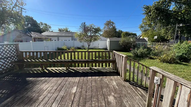 a view of wooden deck