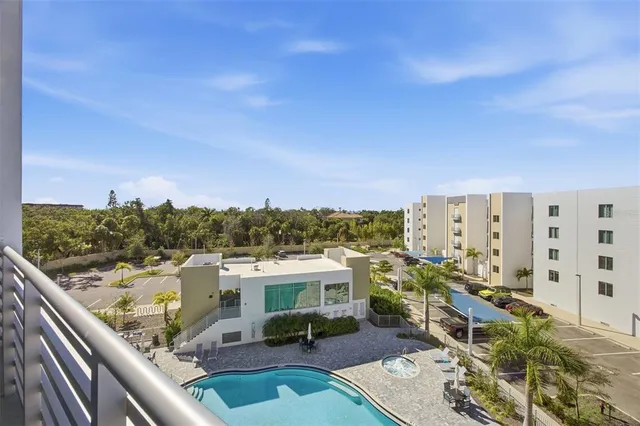 a view of a city from a balcony