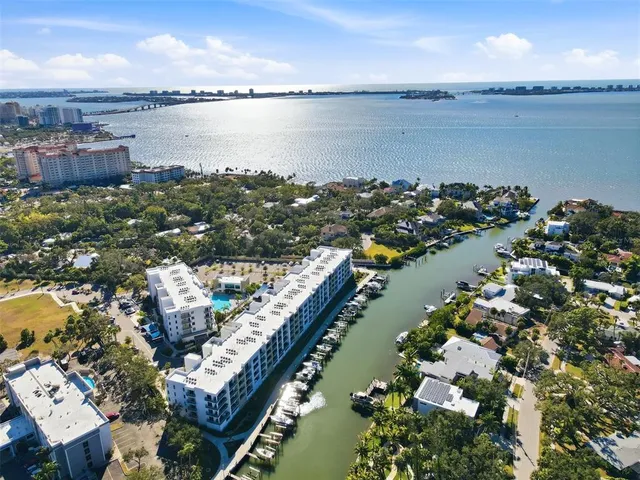 a view of a city and lake