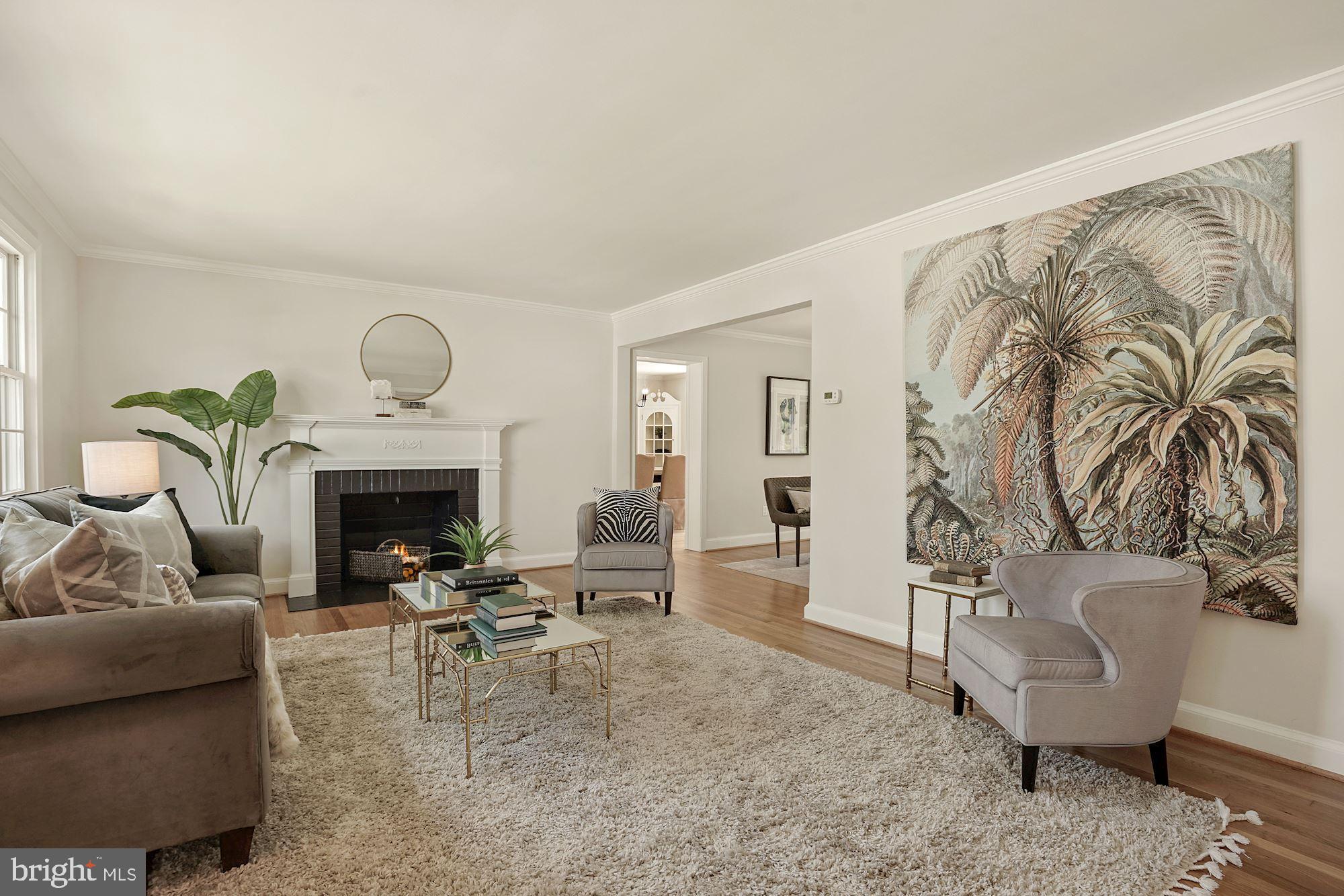 5622 Knollwood Road Bethesda, MD 20816 - Photo 2 of 37 Living Room with Fireplace