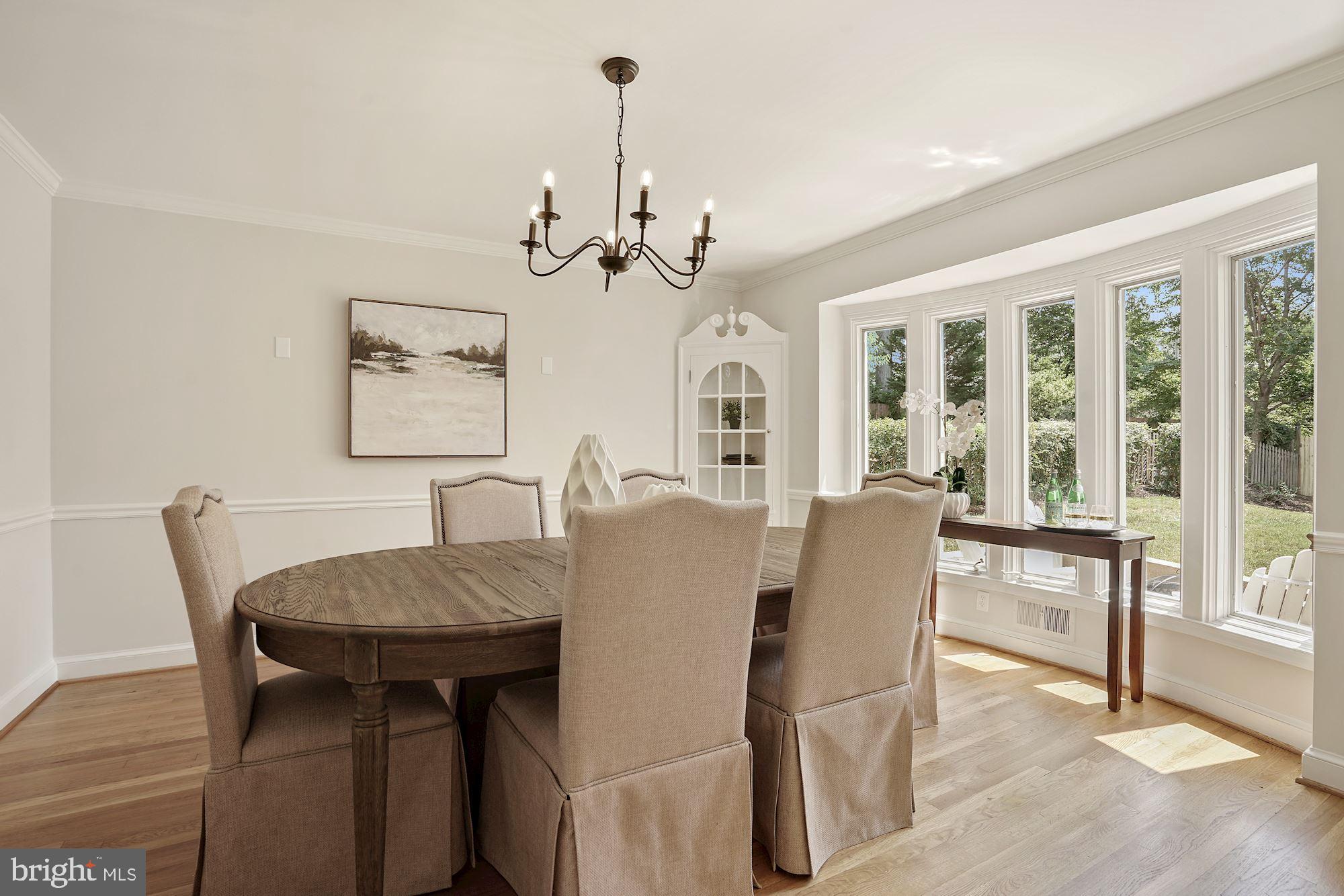 5622 Knollwood Road Bethesda, MD 20816 - Photo 12 of 37 Dining Room with Bay Windows