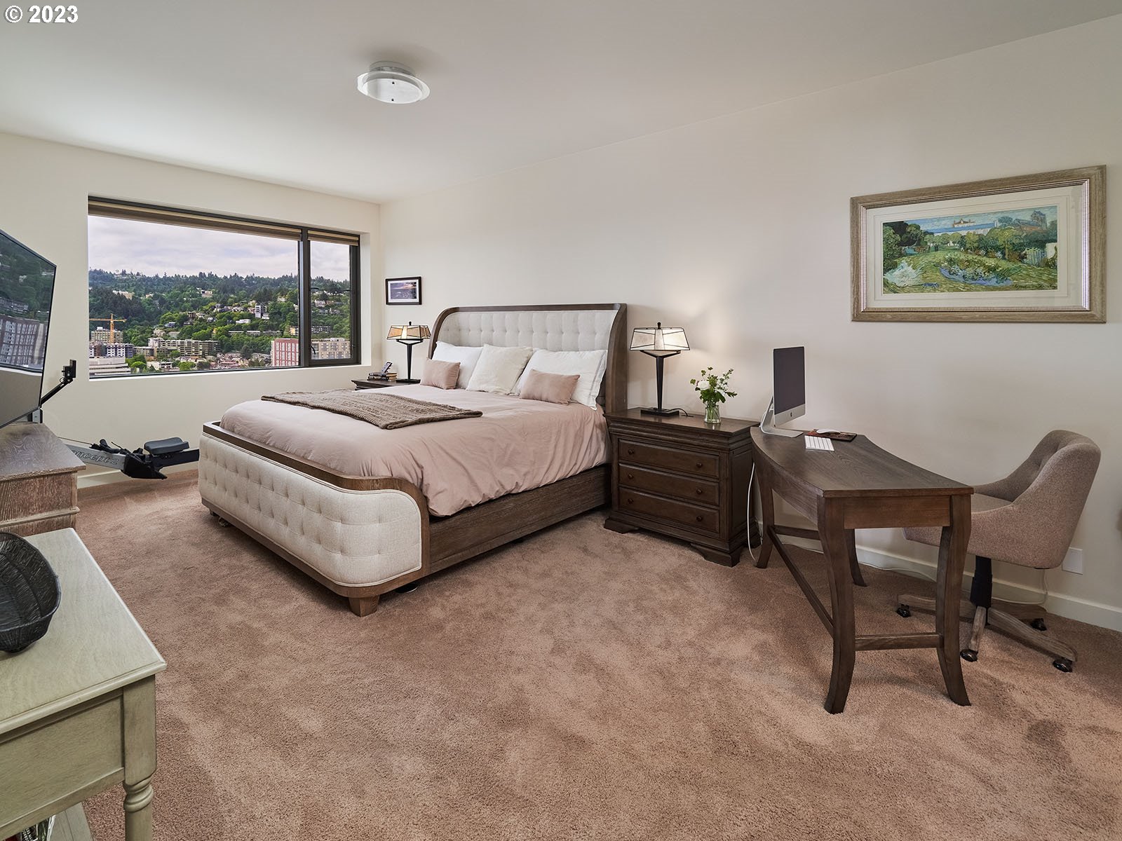 1414 Southwest 3rd Avenue, Unit 2502 Portland, OR 97201 - Photo 29 of 41 a spacious bedroom with a bed and a large window