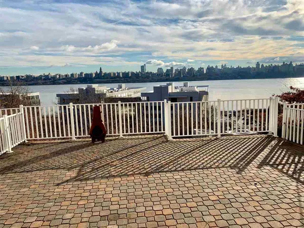 a view of a wooden floor with a lake