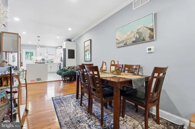 a view of a dining room and livingroom view
