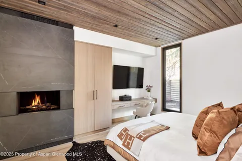 a living room with a large window