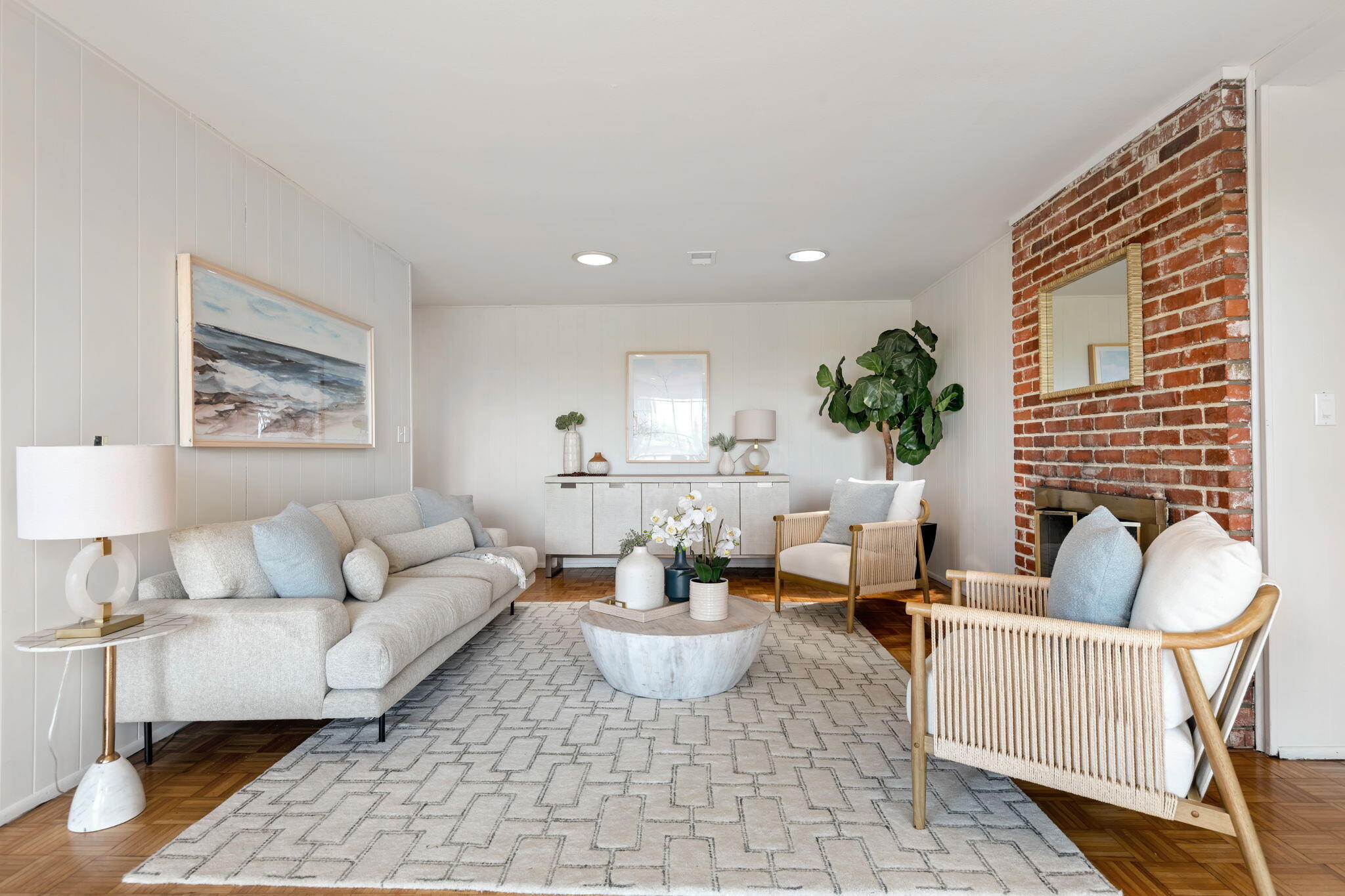 3855 Foothill Road Santa Barbara, CA 93110 - Photo 13 of 39 a living room with furniture and a potted plant