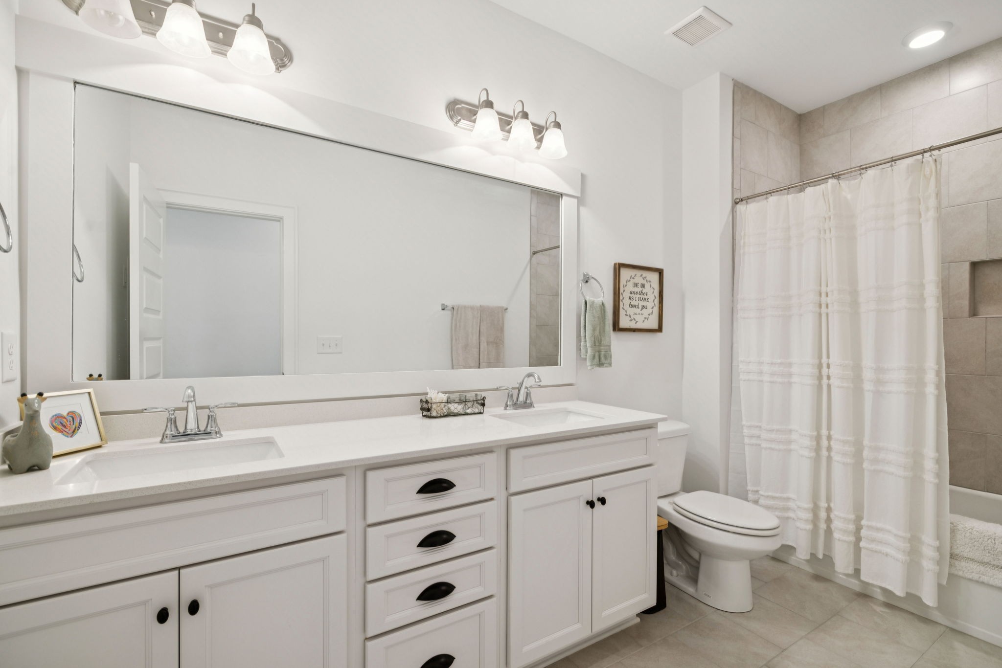 7143 Neills Branch Drive College Grove, TN 37046 - Photo 62 of 74 a bathroom with a double vanity sink mirror and toilet