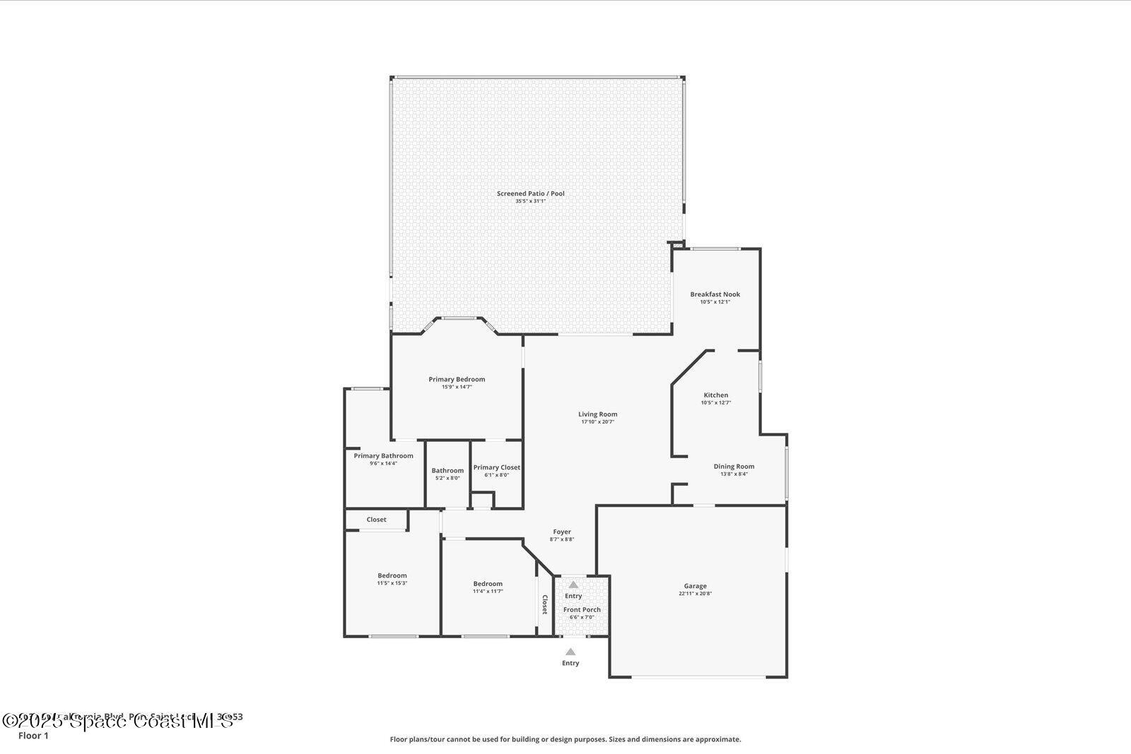 1037 Southwest California Boulevard Port St. Lucie, FL 34953 - Photo 38 of 38 a picture of floor plan
