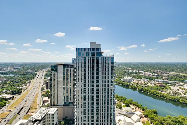 a view of a city with ocean
