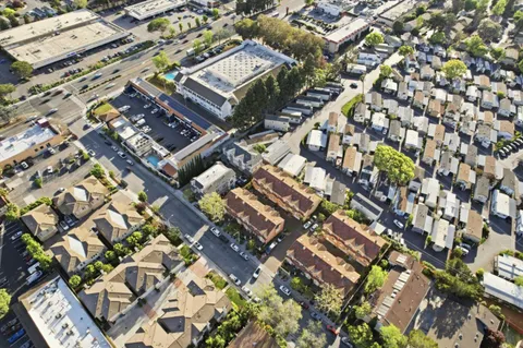 an aerial view of multiple house