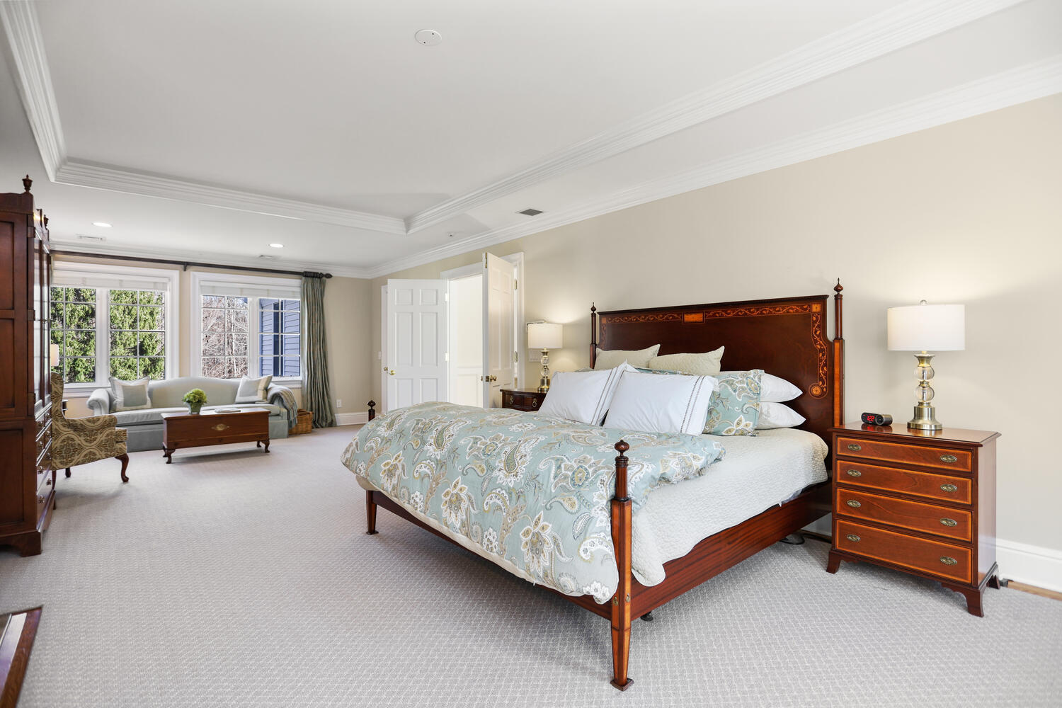 31 Ramhorne Road New Canaan, CT 06840 - Photo 23 of 56 a spacious bedroom with a bed and furniture