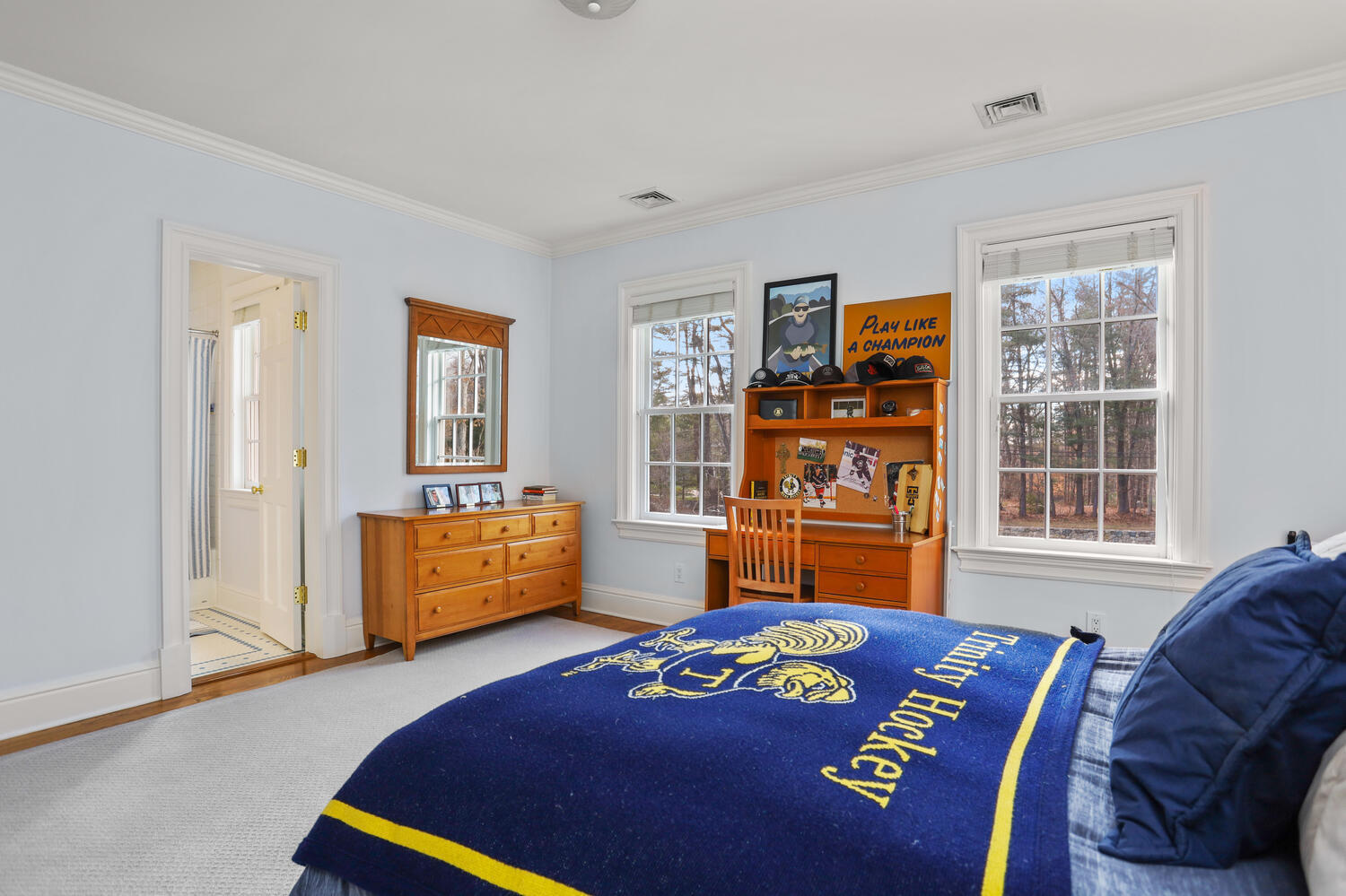31 Ramhorne Road New Canaan, CT 06840 - Photo 34 of 56 a bedroom with a bed and a window
