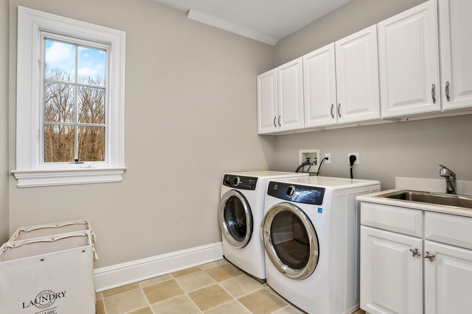 31 Ramhorne Road New Canaan, CT 06840 - Photo 36 of 56 a utility room with sink dryer and washer