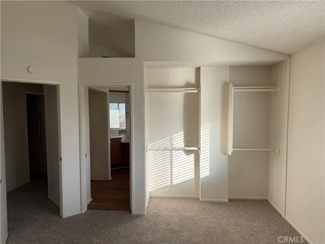 an empty room with closet