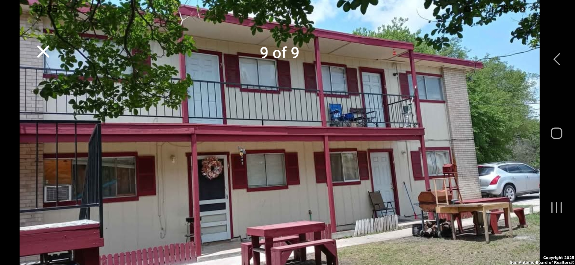 1455 Hillcrest Drive, Unit 8UPSTAIRS San Antonio, TX 78228 - Photo 9 of 9 a view of a cafe with a table and chairs in patio