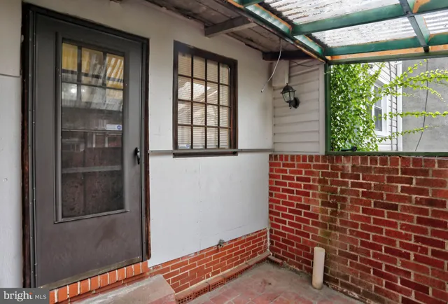 a view of front door of house