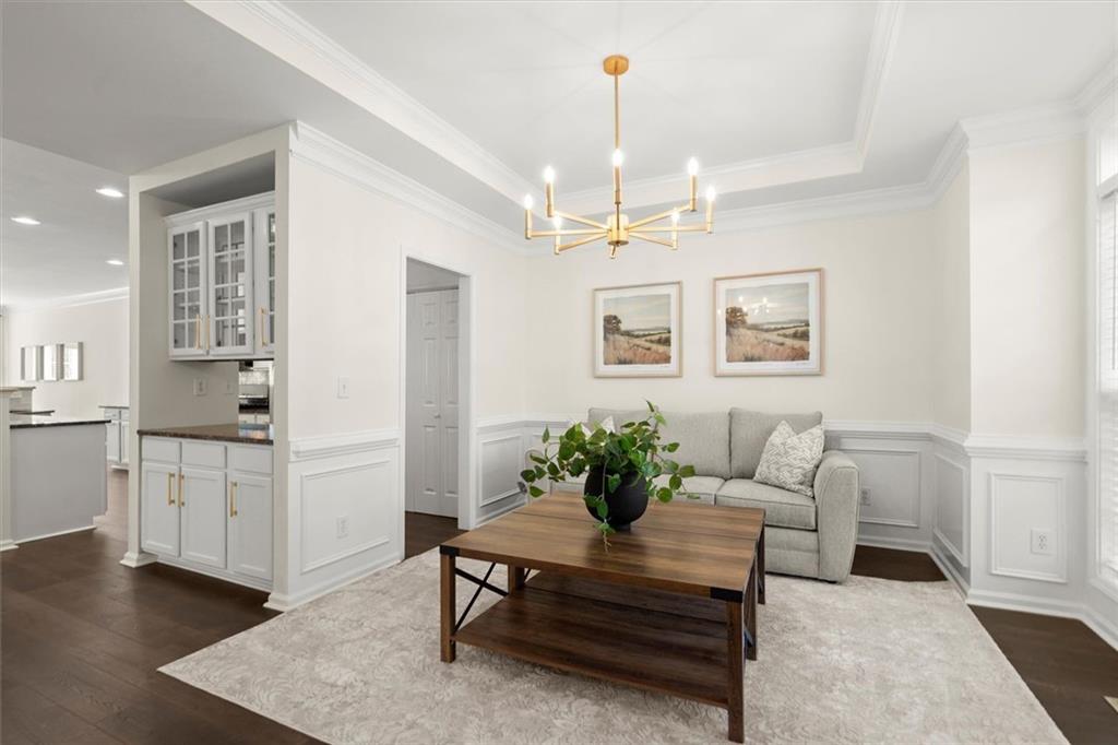 3196 Buck Way Alpharetta, GA 30004 - Photo 4 of 53 a living room with furniture and chandelier