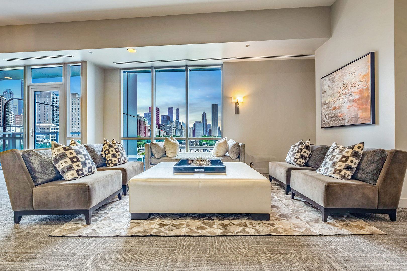 1201 South Prairie Avenue, Unit 601 Chicago, IL 60605 - Photo 30 of 52 a living room with furniture and a large window