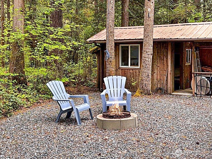 47 Wilderness Way Maple Falls, WA 98266 - Photo 21 of 40 a front view of a house with a fountain and glass windows