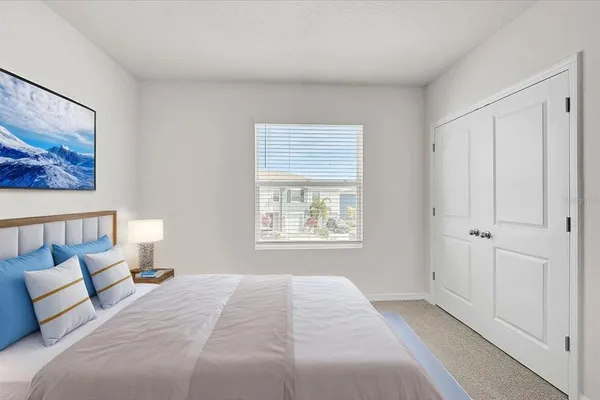 an empty room with windows