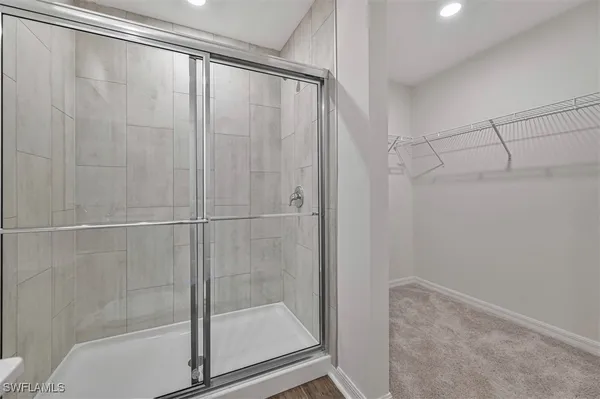 a bathroom with a shower