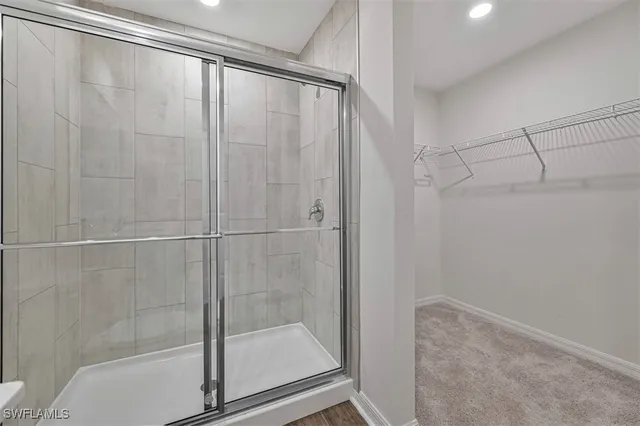 a bathroom with a shower
