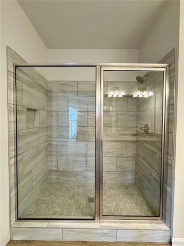 a bathroom with a shower