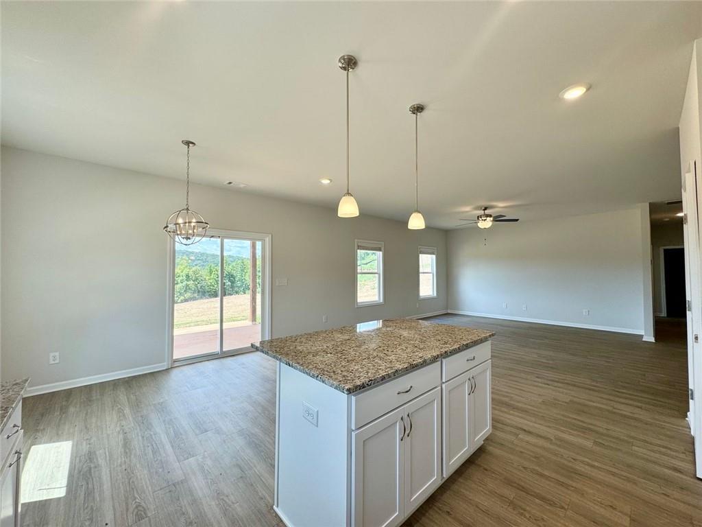 883 Dortch Road Eastanollee, GA 30538 - Photo 7 of 29 a kitchen with a sink granite counter tops and a wooden floor