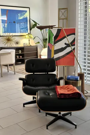 a room with furniture and rug