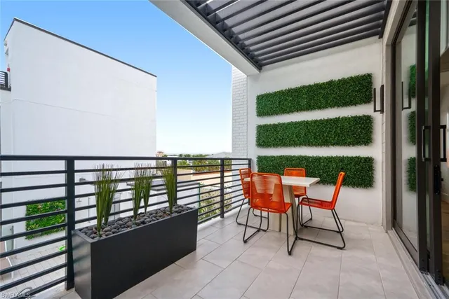 a outdoor view with a sitting space