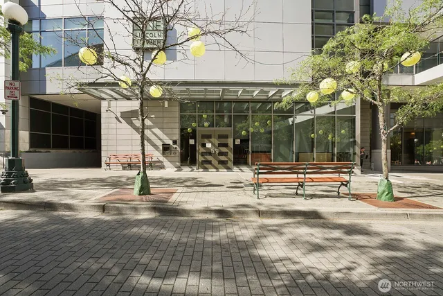 a view of a building with a outdoor space