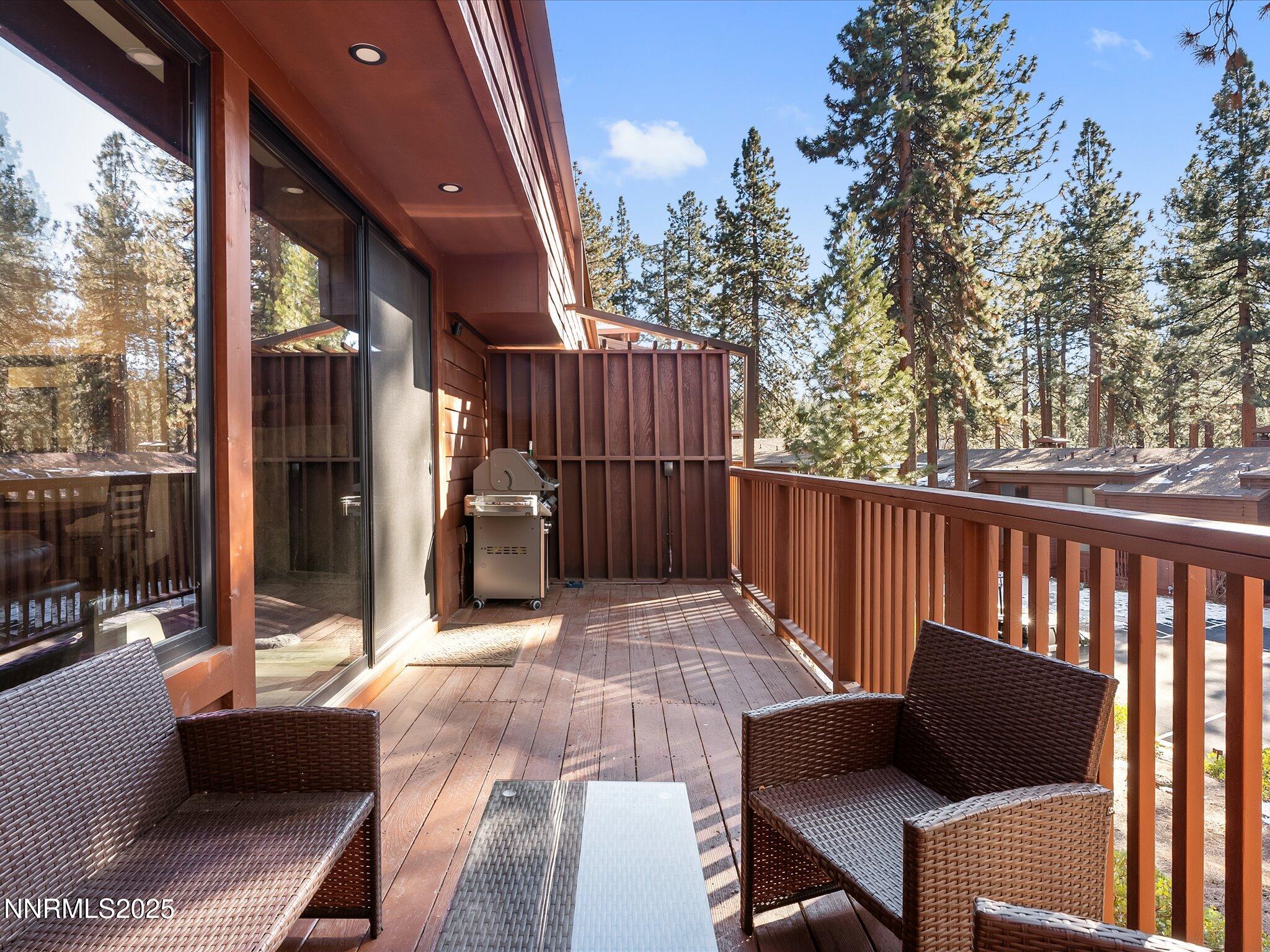 600 Highway 50, Unit 60 Zephyr Cove, NV 89448 - Photo 35 of 59 a view of balcony with wooden floor and outdoor seating