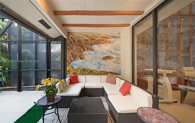 a outdoor space with furniture