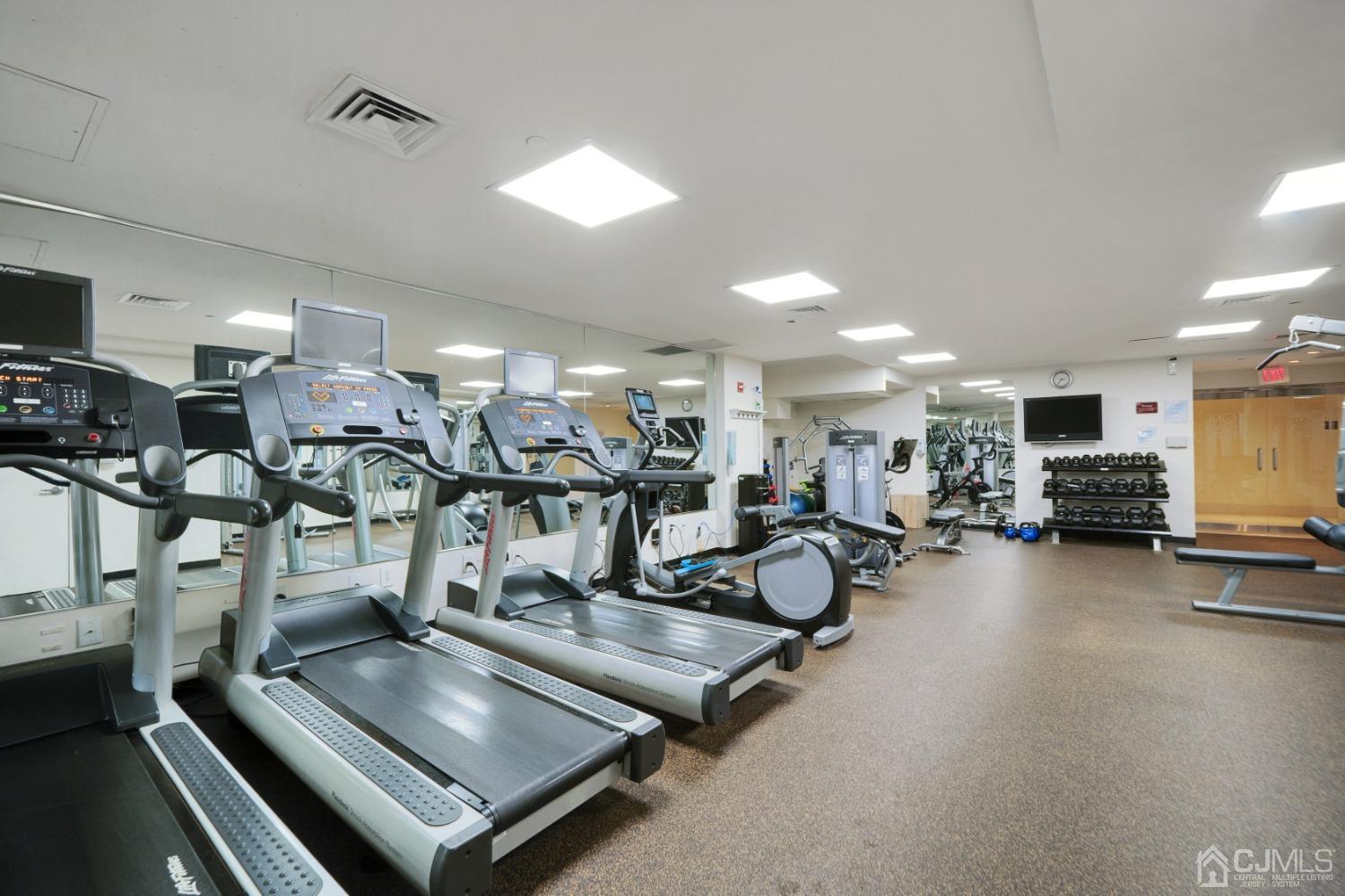 301 Hudson Park Edgewater, NJ 07020 - Photo 32 of 44 a view of a room with gym equipment