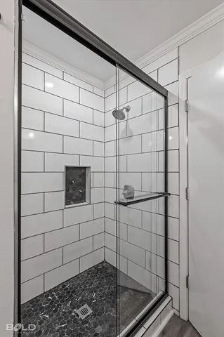 a bathroom with a shower