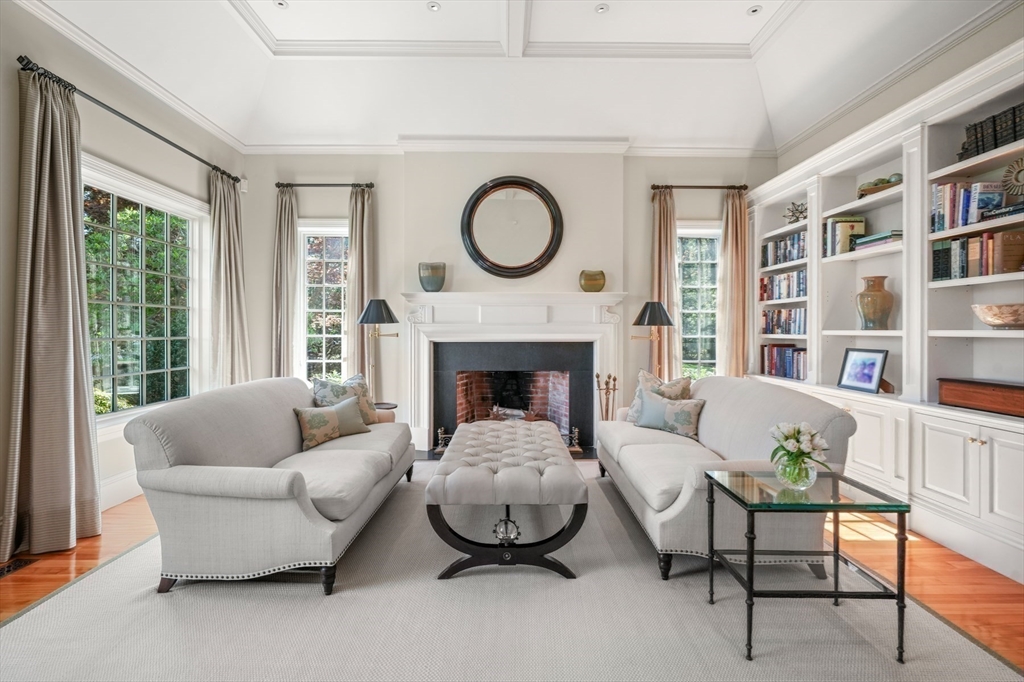 1 Old Farm Road Wellesley, MA 02481 - Photo 12 of 41 a living room with furniture and a fireplace