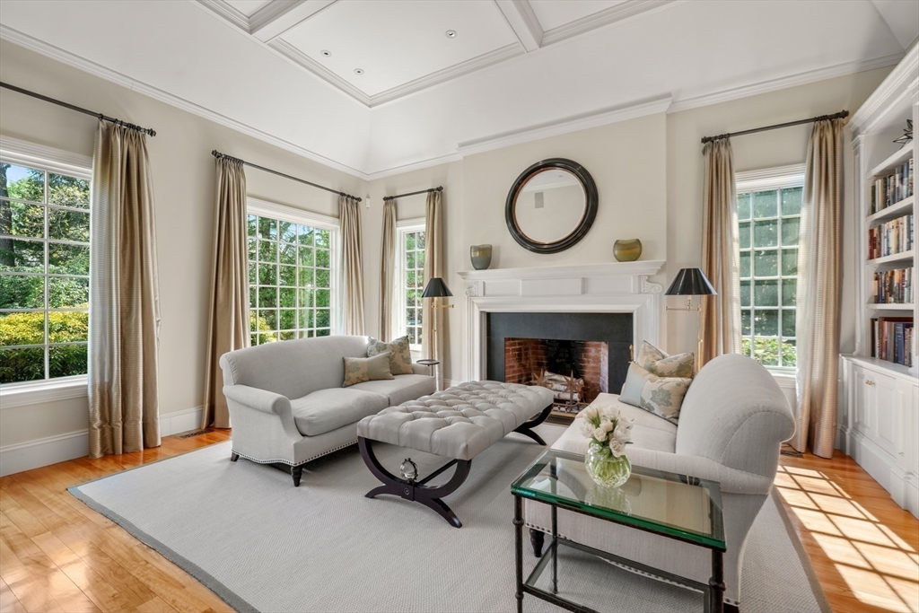 1 Old Farm Road Wellesley, MA 02481 - Photo 13 of 41 a living room with furniture and a fireplace