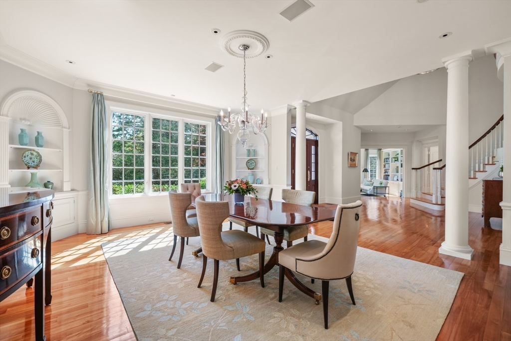 1 Old Farm Road Wellesley, MA 02481 - Photo 14 of 41 a view of a dining room with furniture window and wooden floor
