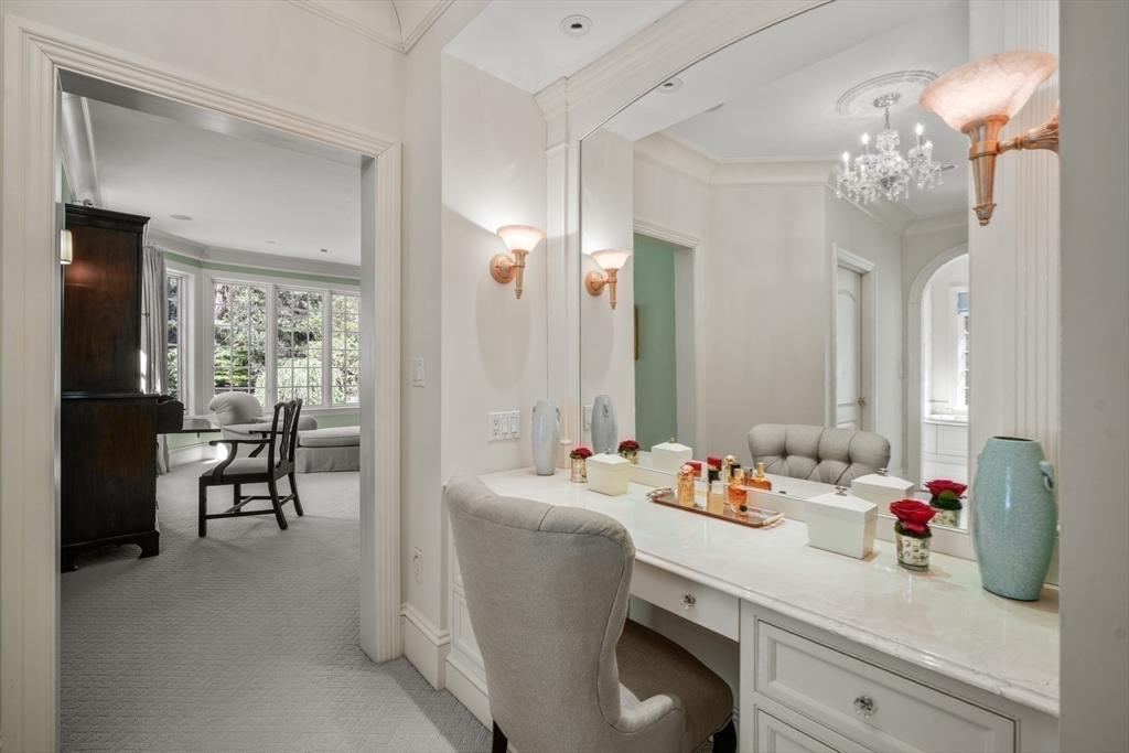 1 Old Farm Road Wellesley, MA 02481 - Photo 30 of 41 a bathroom with a sink vanity granite tub and a mirror