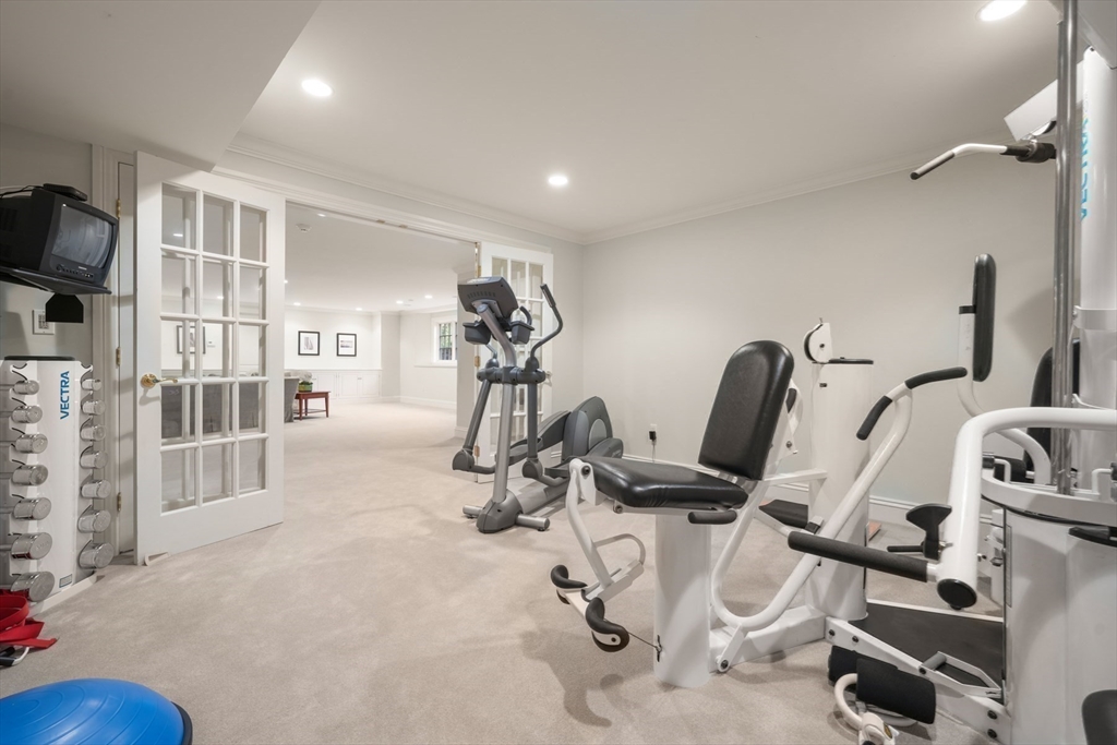 1 Old Farm Road Wellesley, MA 02481 - Photo 37 of 41 a view of a room with gym equipment