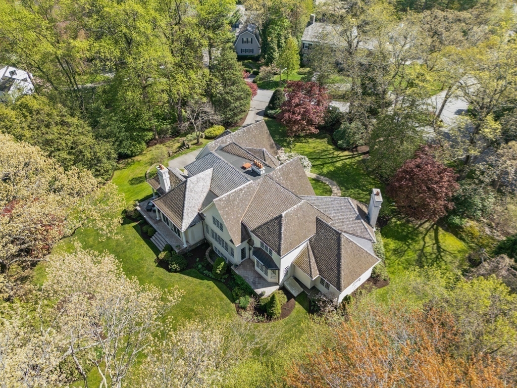 1 Old Farm Road Wellesley, MA 02481 - Photo 41 of 41 an aerial view of a house with a yard and trees