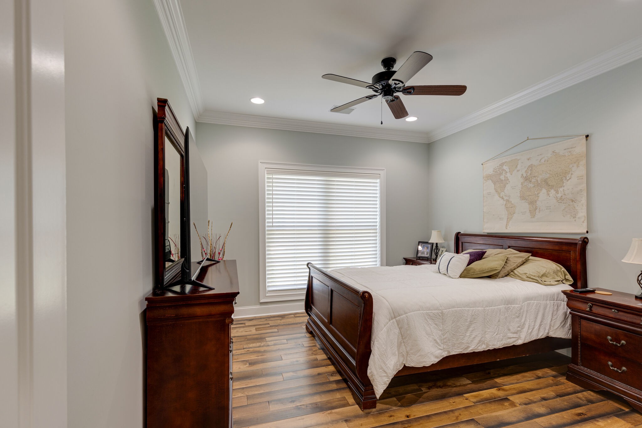 3165 Les Chappell Road Spring Hill, TN 37174 - Photo 18 of 70 a bedroom with a bed and a chandelier