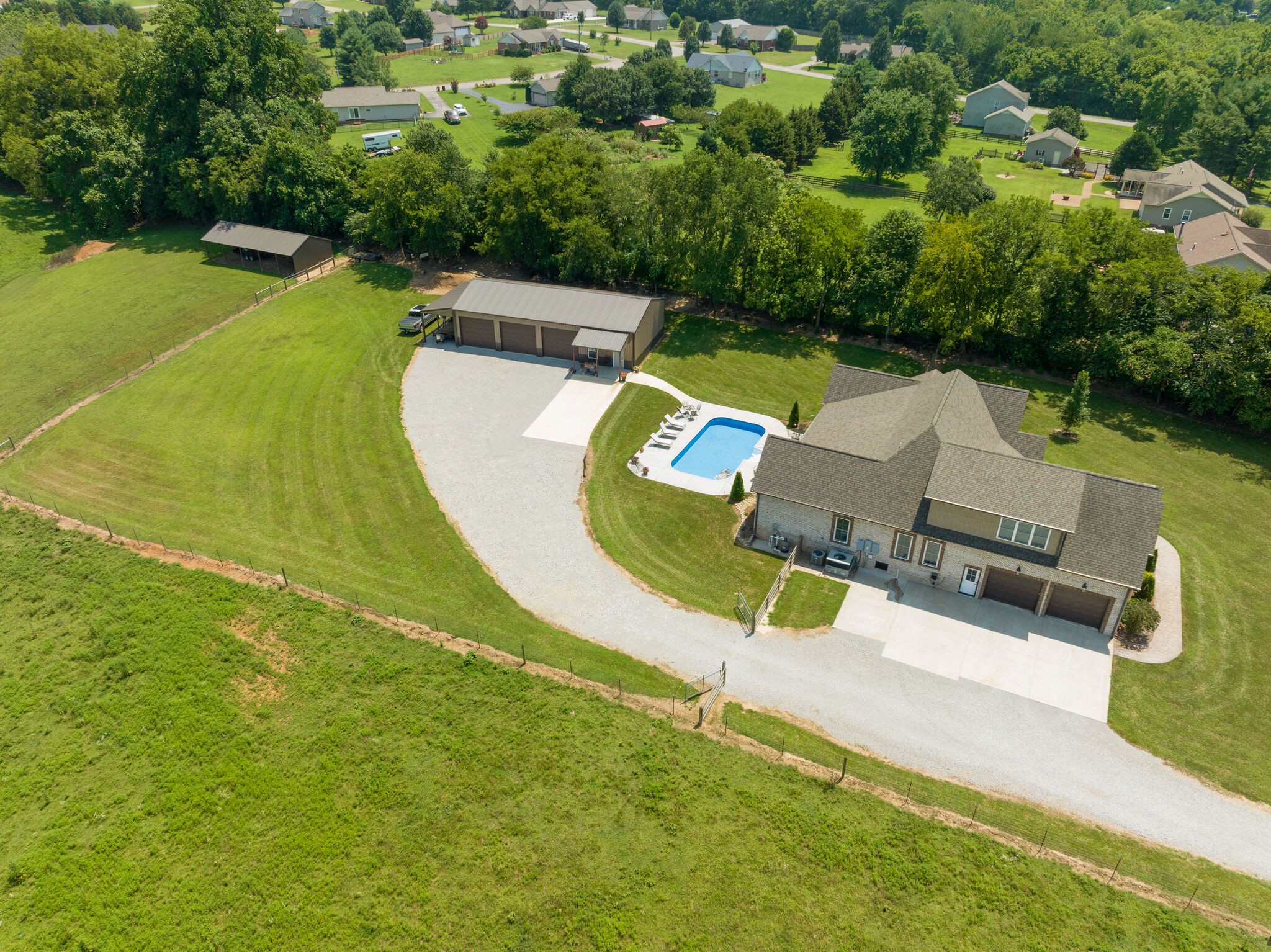 3165 Les Chappell Road Spring Hill, TN 37174 - Photo 59 of 70 an aerial view of a house with a big yard
