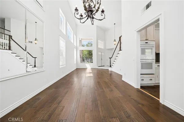 a view of livingroom with wooden floor