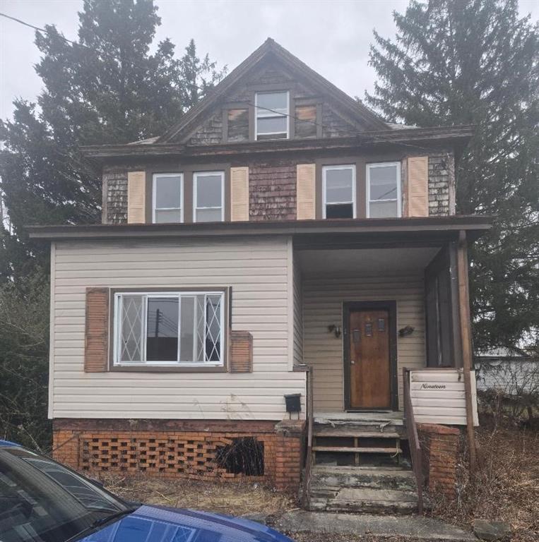 a front view of a house