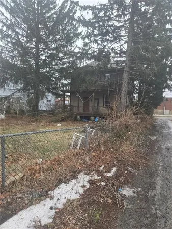 a view of a yard with a tree