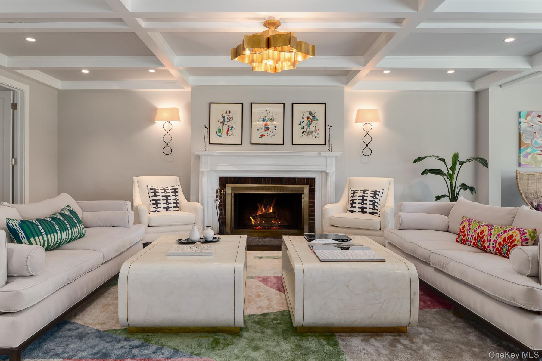 71 Havemeyer Road Irvington, NY 10533 - Photo 7 of 38 a living room with furniture and a fireplace