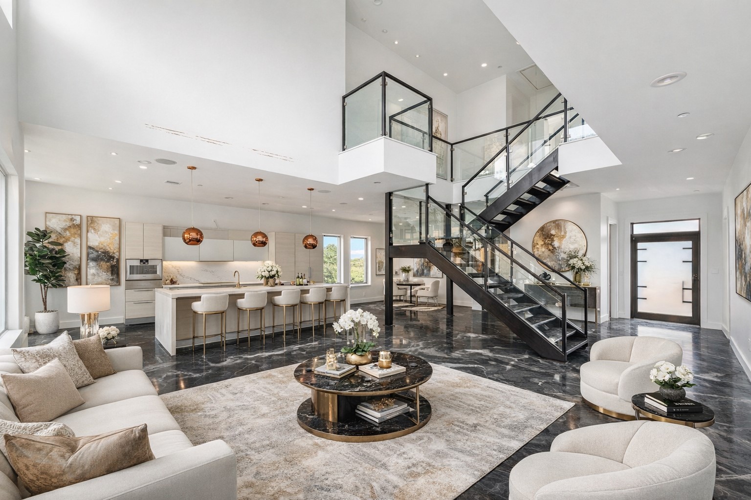 3735 University Boulevard Houston, TX 77005 - Photo 2 of 18 a living room with furniture and a chandelier