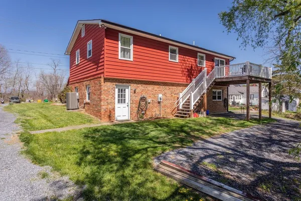 a view of a balcony with mountain view