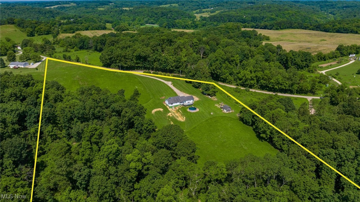 9910 Matchett Road Norwich, OH 43767 - Photo 46 of 48 Overview of rural landscape with property parcel outlined